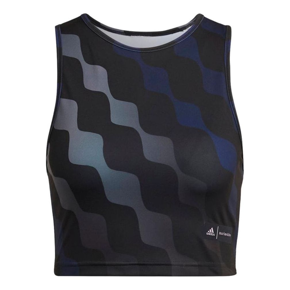 (WMNS) adidas x Marimekko Train Icons Print Tank Top 'Black Blue' HH8734