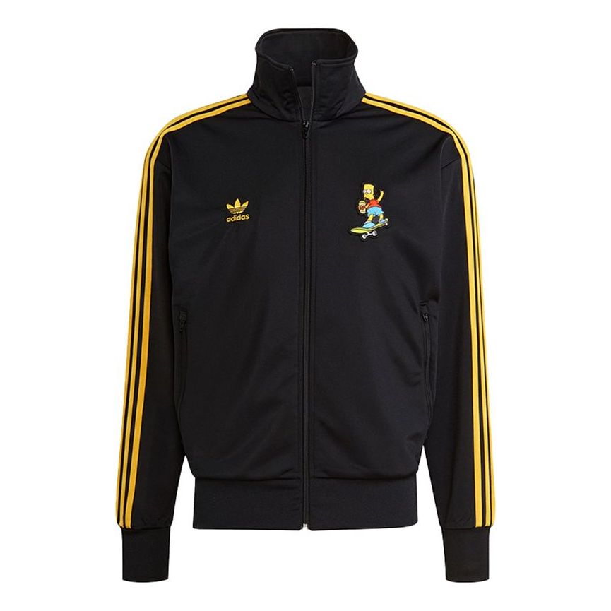 Men's adidas originals x The Simpsons Sports Stand Collar Logo Jacket Black HA5814
