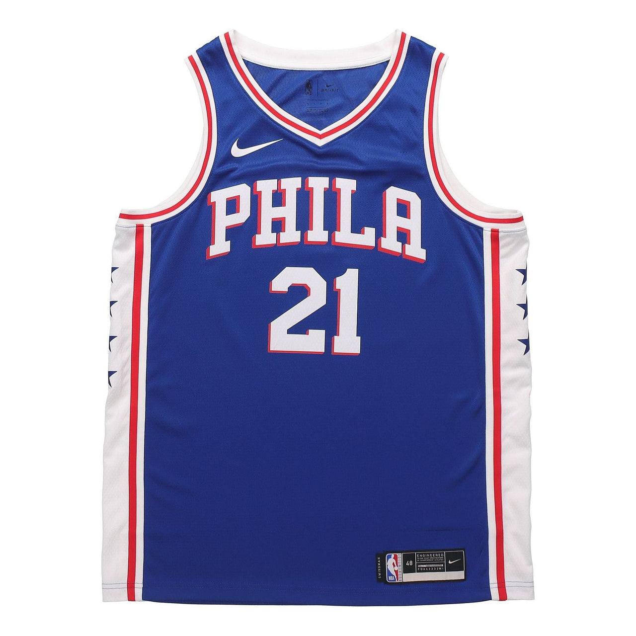 Nike NBA Swingman Jersey Basketball Sports SW Fan Edition Philadelphia 76ers 21 Blue CW3678-495