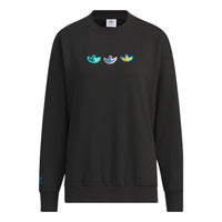 (WMNS) adidas Originals V-Day Crew Sweatshirts 'Black' IK8661