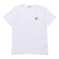 (WMNS) COMME des GARCONS PLAY Gold Heart Logo Tee 'White' AZ-T215-051-4