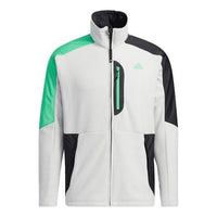 Men's adidas Snw Mid Fleece Logo Printing Contrasting Colors Sports Jacket White H13808