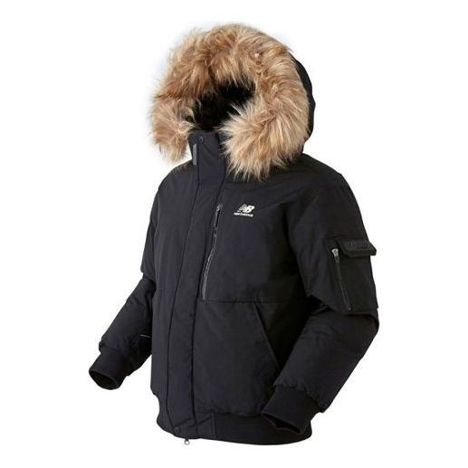 New Balance Hooded Down Jacket 'Black Brown' NPA43043-BK