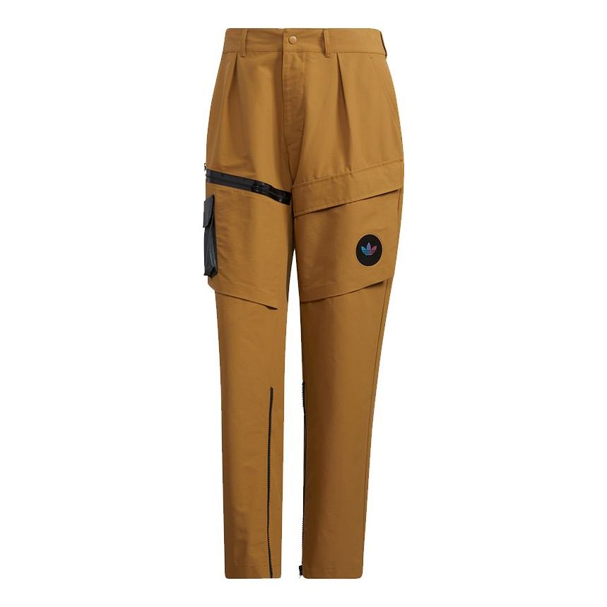 Men's adidas originals Prem Wvn Pnt Casual Cargo Sports Pants/Trousers/Joggers Orange H58054