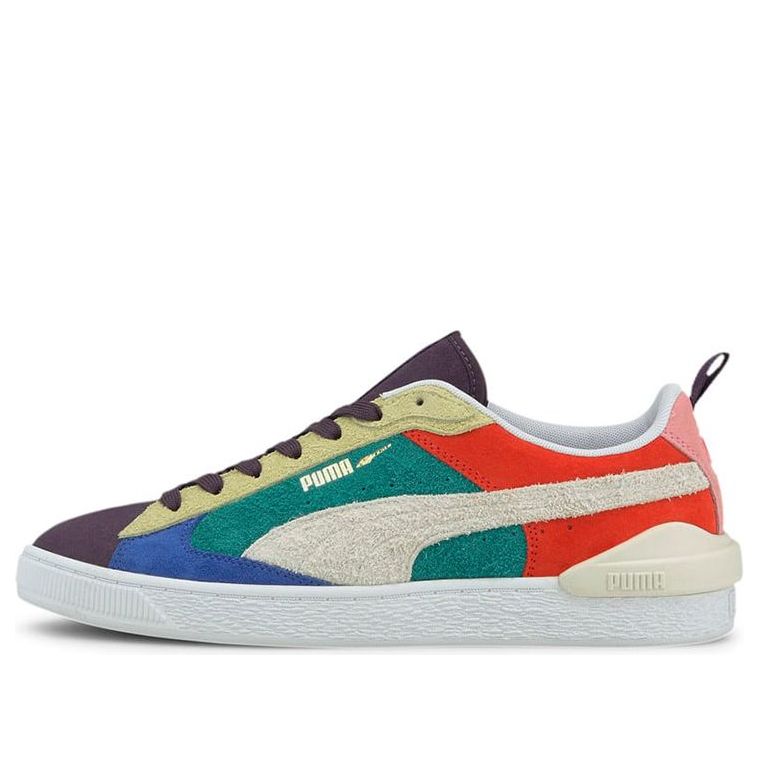 PUMA Suede Bloc Wtformstrip Leisure Board Shoes Purple/Blue/Green 381184-01