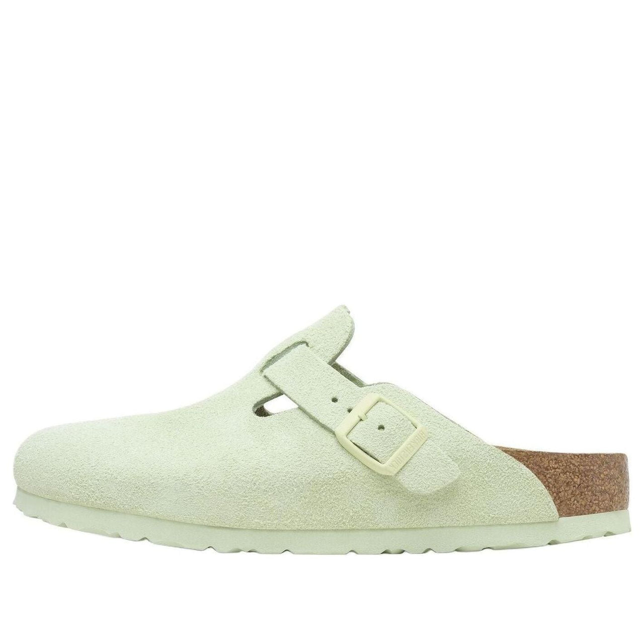 Birkenstock Boston Soft Footbed Suede Leather Narrow Fit Sandals 'Faded Lime' 1027678