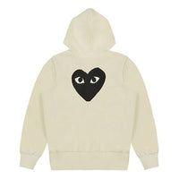 (WMNS) COMME des GARCONS PLAY Zip Hoodie Big Black Heart 'Beige' AZ-T253-051-3