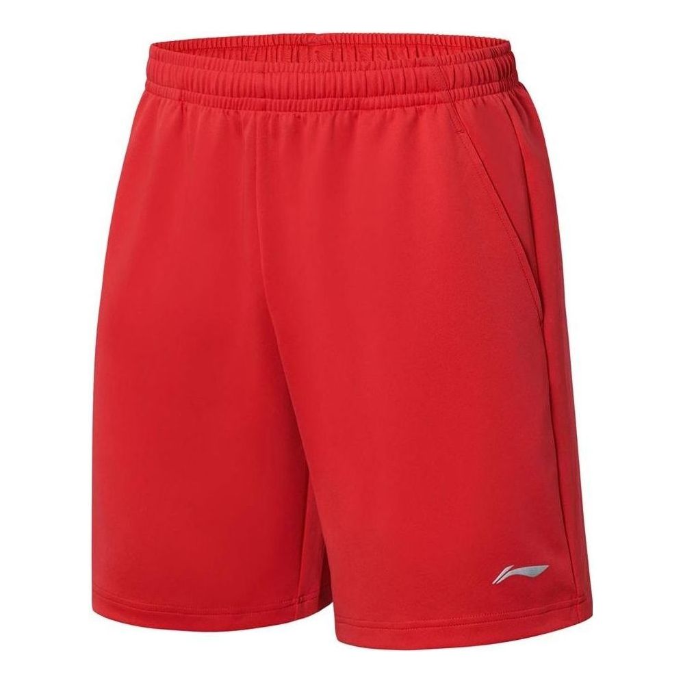Li-Ning Logo Table Tennis Knit Shorts 'Red' AKYT063-3