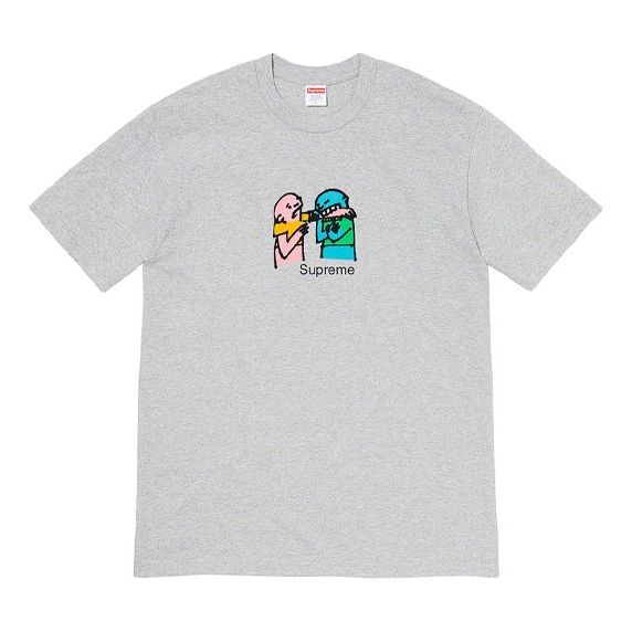 Supreme FW19 Week 17 Bite Tee Cartoon Graffiti Printing Short Sleeve Unisex Gray SUP-FW19-10908