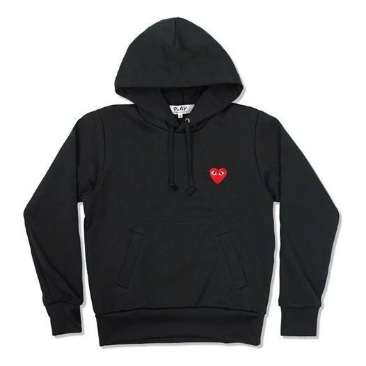 (WMNS) COMME des GARCONS PLAY No Zip Hoodie Red Heart Emblem 'Black' AZ-T173-051-1