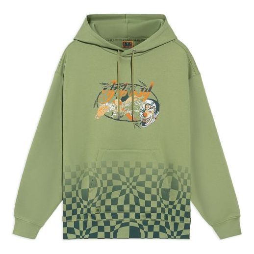 Li-Ning BAD FIVE Sports Basketball Series Grid Printing Hoodie 'Green' AWDRH63-2