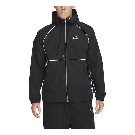 Nike Contrasting Colors Logo Knitted Hooded Jacket Black DQ4214-010