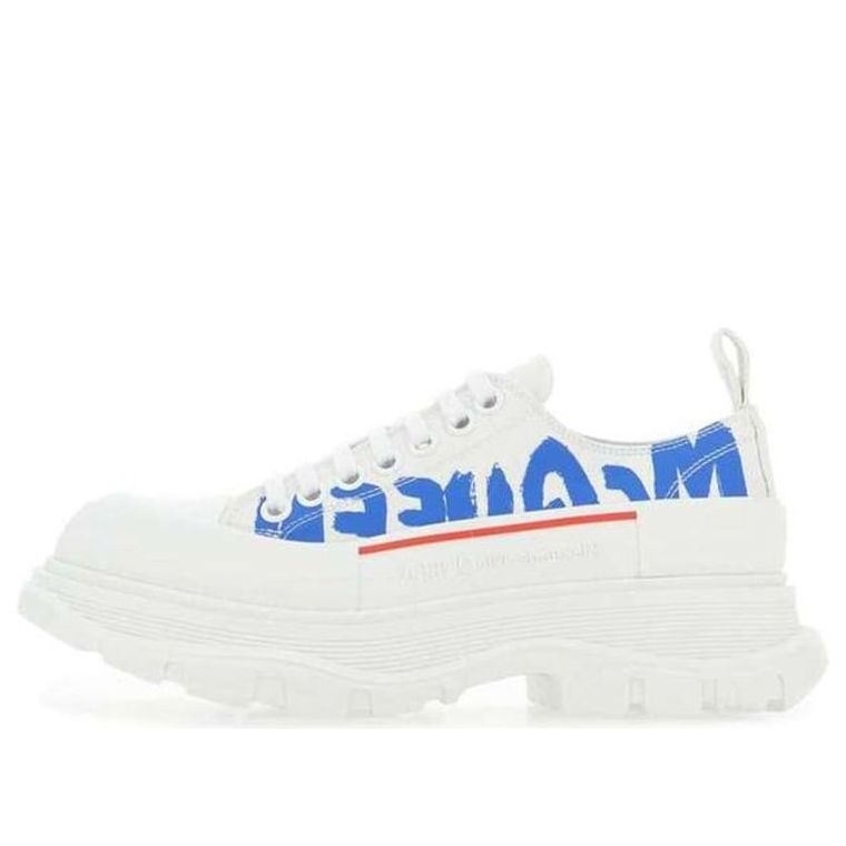 Alexander McQueen Tread Slick Sneakers 'White Blue' 682421W4RQ99357