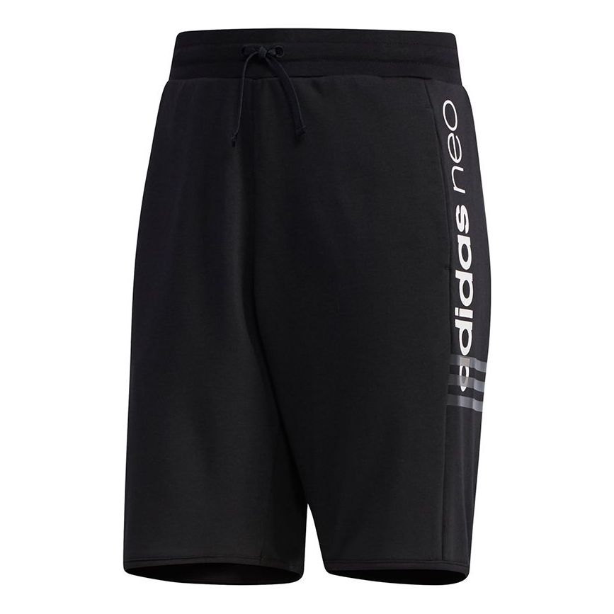 adidas neo M Cs Brndd Shrt Side Alphabet Printing Casual Sports Shorts Black EI4490