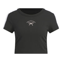 (WMNS) adidas Dance Rib Baby T-Shirt Asia Sizing 'Black' JY7649