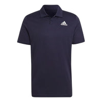 adidas Logo Printing Solid Color Short Sleeve Polo Shirt Navy Blue HC2717