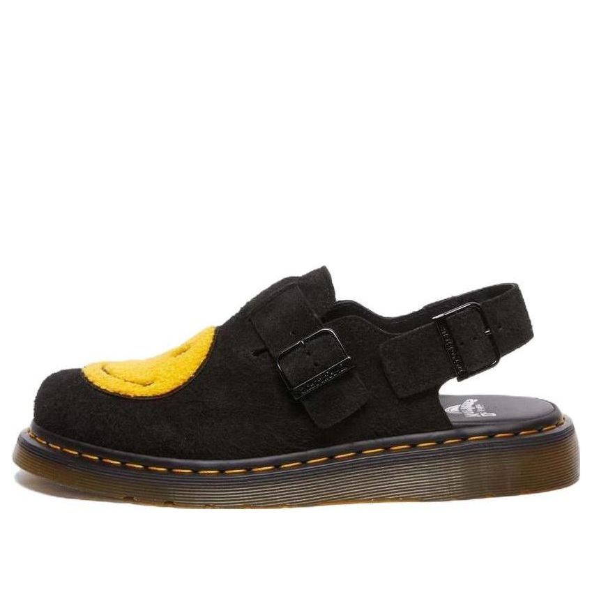 Dr. Martens x Smiley Jorge Suede Mules 'Black Yellow' 31391005