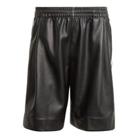adidas Faux Leather Adicolor 3-Stripes Shorts Asia Sizing 'Black' IZ4043