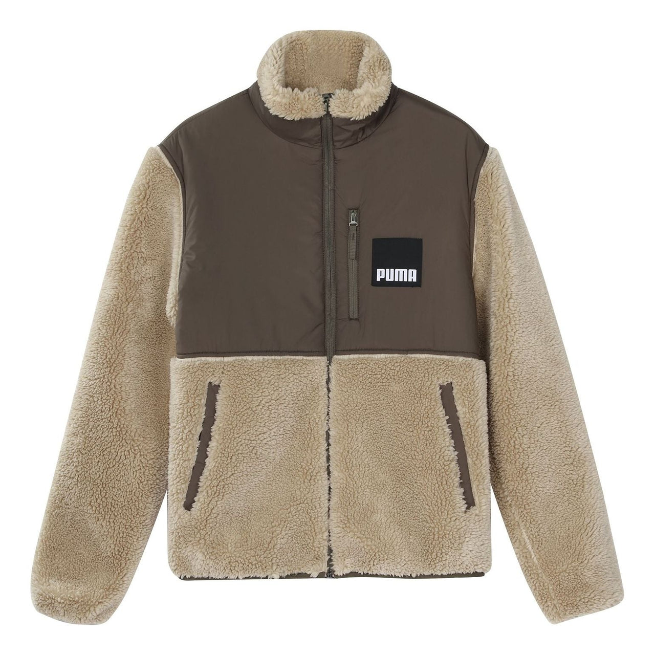PUMA Sherpa Contrasting Colors Sports lamb's wool Stand Collar Jacket Brown 846325-42