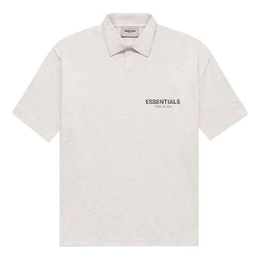 Fear of God Essentials FW21 Polo Shirt 'Light Heather Oatmeal' FOG-FW21-594