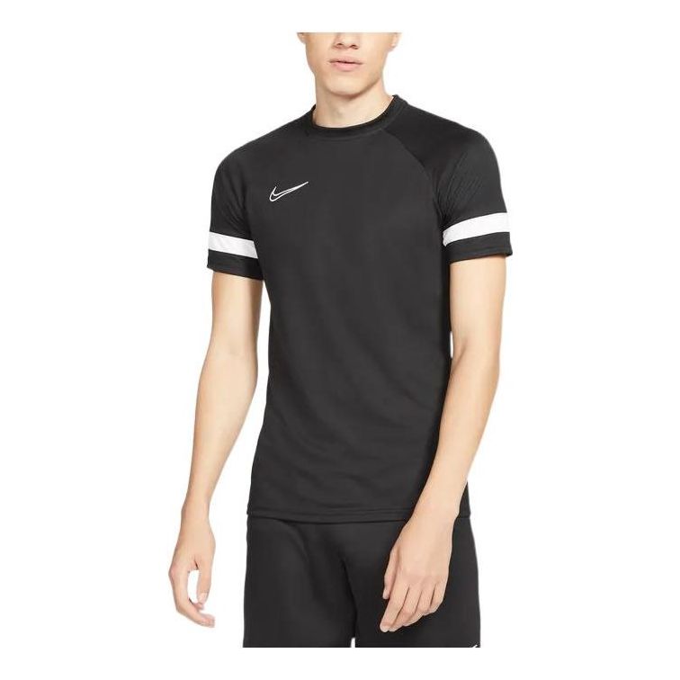 Nike Logo Printing Stripe Round Neck Pullover Short Sleeve Black CW6102-010