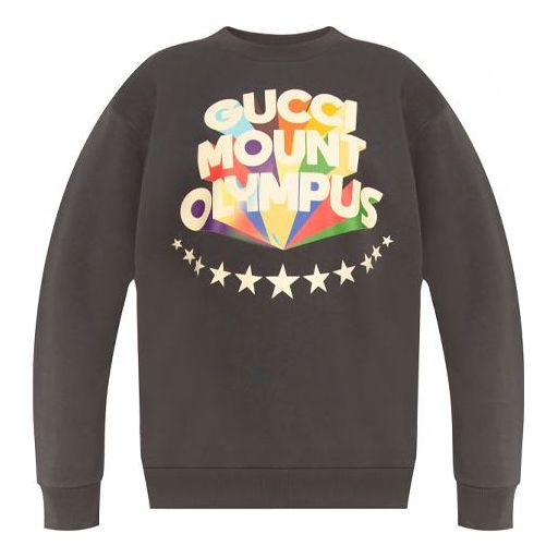 (WMNS) Gucci FW21 Solid Color Casual Alphabet Round Neck Hoodie Gray 617964-XJDJK-1042
