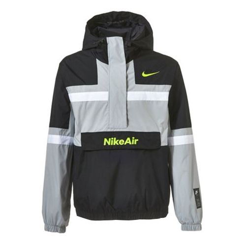 Nike Air Half Zipper Splicing Woven Sports Jacket Black Gray Blackgray CJ4835-077