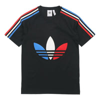 adidas originals MENS Tricol Logo Printed Crew Neck Short Sleeve Black GQ8920