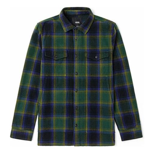 Men's Vans Plaid Casual Long Sleeves Shirt Green VN0A5KLYZ17