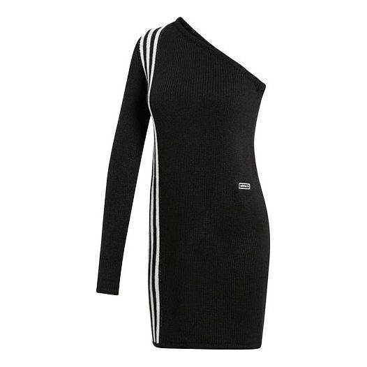 (WMNS) adidas originals Irregular Pullover Forked Knitwear Black EC1043