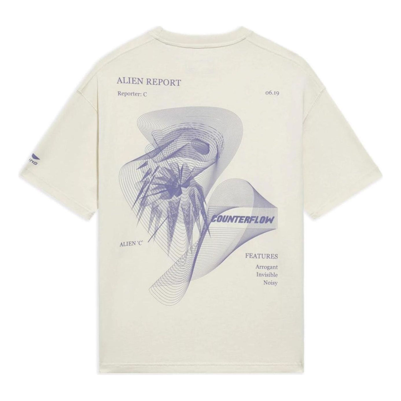 Li-Ning Counterflow Graphic T-shirt 'Creamy White' AHSS885-2