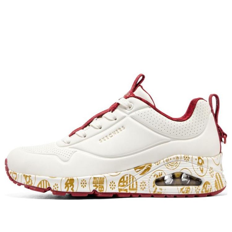 (WMNS) Skechers 2023 Year of the Rabbit Uno Celebrat-Airy Athletic Sneakers 'White Red Gold' 896164-NTRD