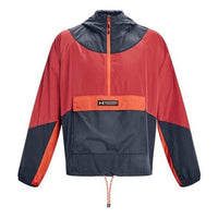 Under Armour Rush Woven 1/2 Zip Anorak Jacket 'Red Grey' 1377183-044