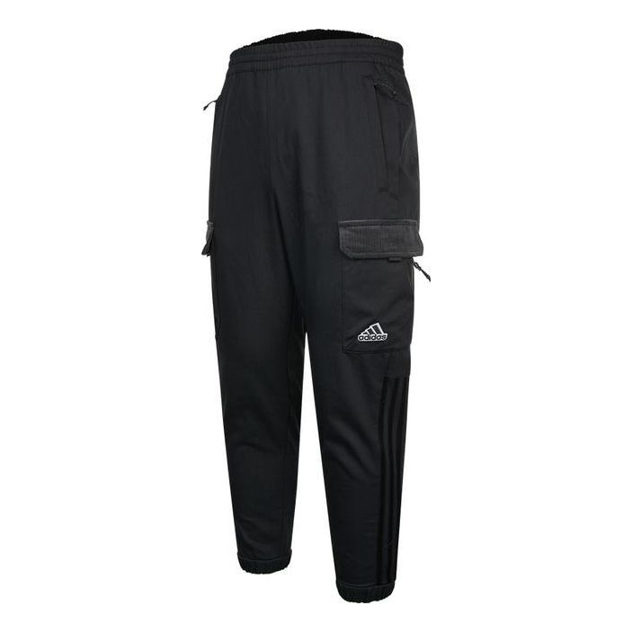 Men's adidas Cargo Pocket Elastic Waistband Casual Sports Pants/Trousers/Joggers Black HD0353