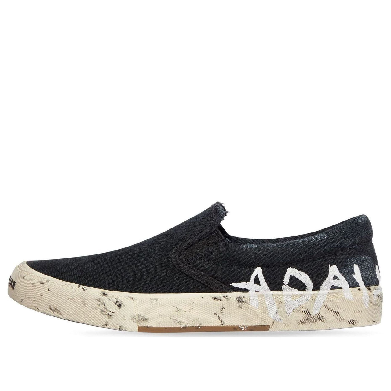 Balenciaga Paris Low Top Slip On Shoes 'Washed Black Cotton' 710297W3RR51099
