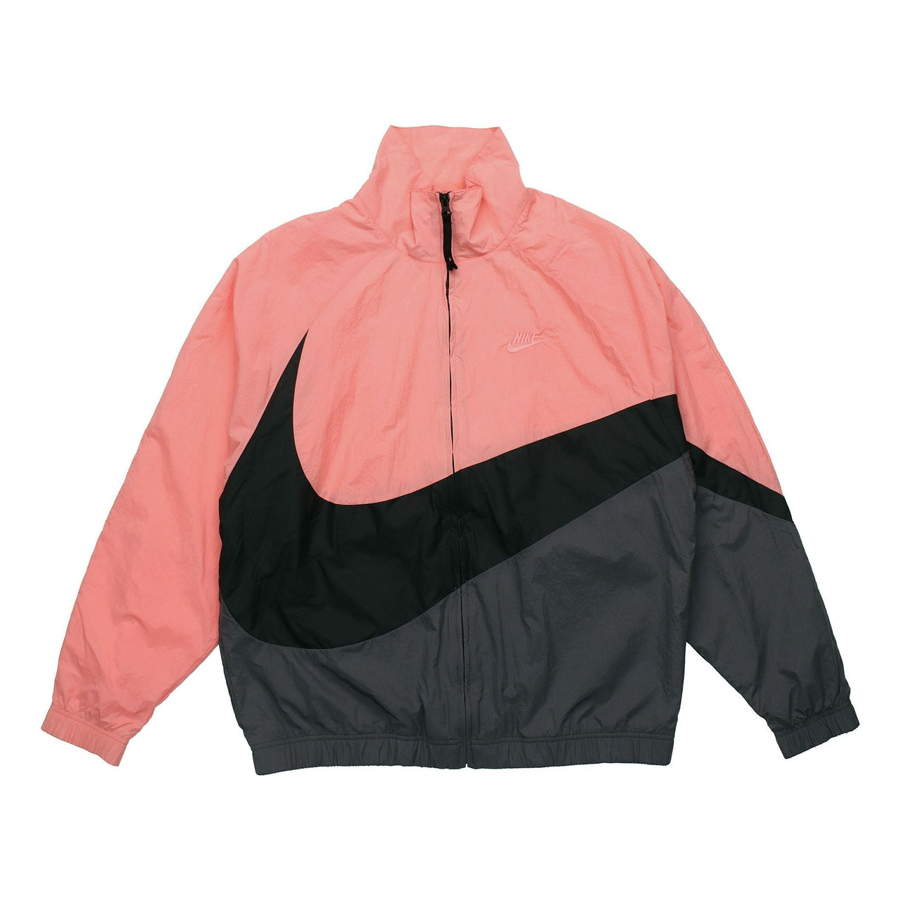 Nike Men's Sports Jacket Stand Collar Color Block 'Black Gray Pink' AR3133-668