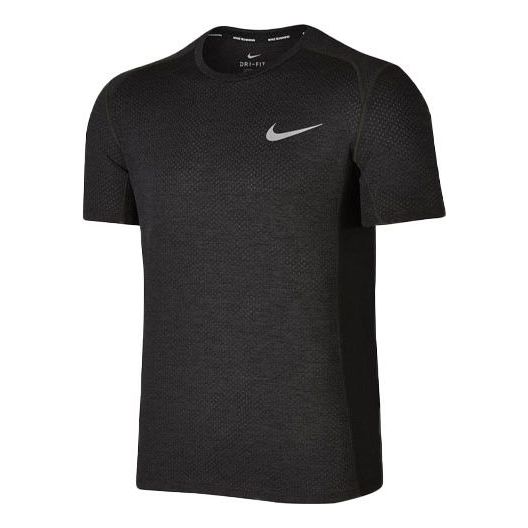 Men's Nike Solid Color Sports Round Neck Pullover Short Sleeve Black Brown T-Shirt 834241-014