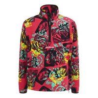 adidas originals MENS Adv Hz Aop Logo Printed Half Zip Fleeced Stand Collar Multicolor GP5926