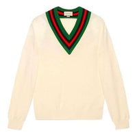 Gucci V-Neck Wool Knit Jumper 'White' 576802-XKAUK-9133