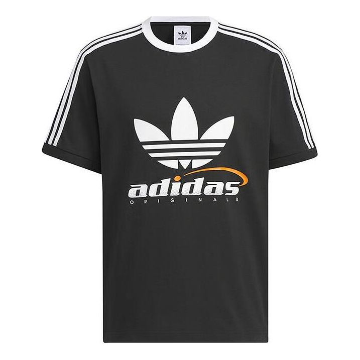 adidas Trefoil Logo Play Soccer Graphic T-shirt Asia Sizing 'Black White' IW6309