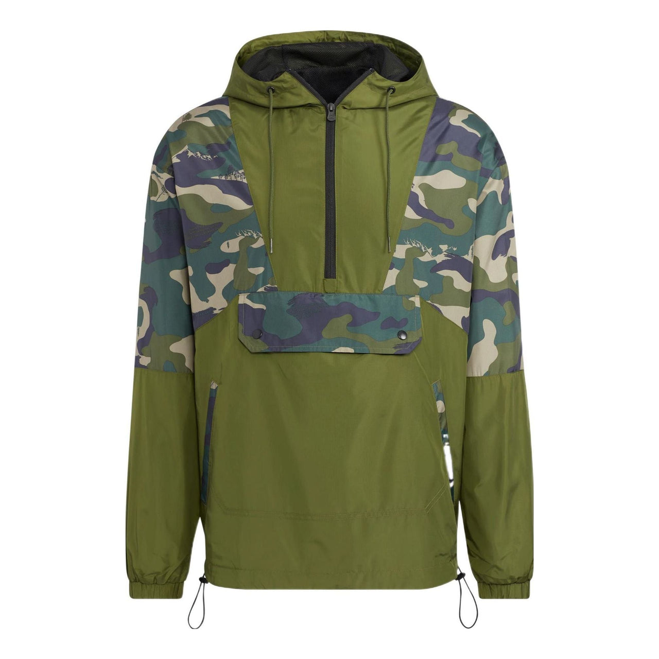 adidas neo U Util Wb 1 Printing Pattern Half Zipper Hooded Jacket Green HN2424