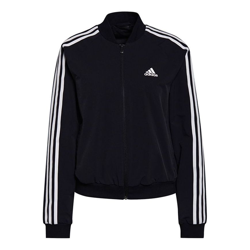 (WMNS) adidas Stripe Splicing Sports Training Long Sleeves Jacket Black GS1352