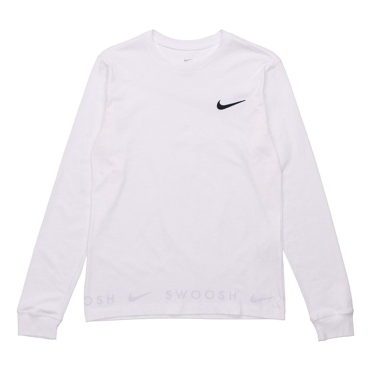 Nike Sportswear Back Logo Swoosh Crew-neck Long Sleeve 'White' DA0336-100