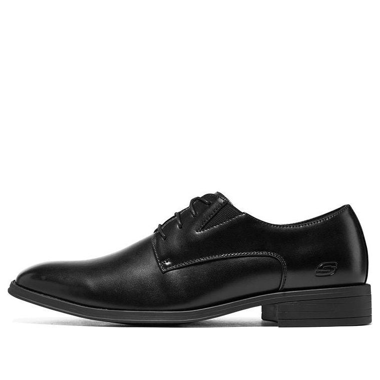Skechers LARKEN Leather Formal Shoes 'Black' 65537-BLK