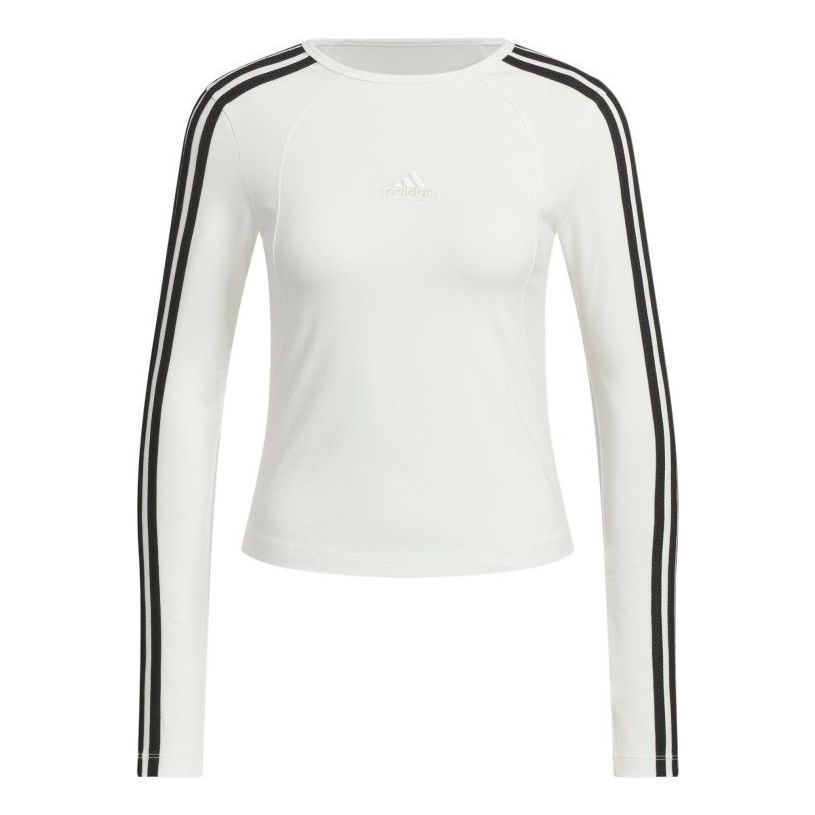 (WMNS) adidas 3-Stripes Long Sleeves T-Shirt 'White' JW4643
