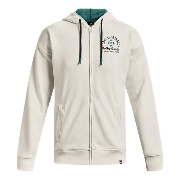 Under Armour Project Rock Heavyweight Terry Full-Zip Hoodie 'Ivory White' 1377436-130
