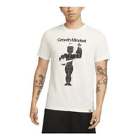 Nike Dri-FIT Character Alphabet Pattern Printing Training Sports Quick Dry Breathable Short Sleeve White DM6274-030