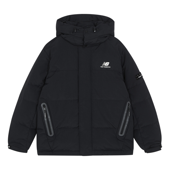 New Balance Warm Hooded Down Jacket 'Black' AMJ14323-BK