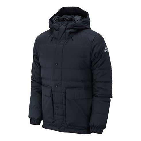 Nike SB Skateboard Stay Warm Windproof Casual Sports hooded down Jacket Black 693335-011
