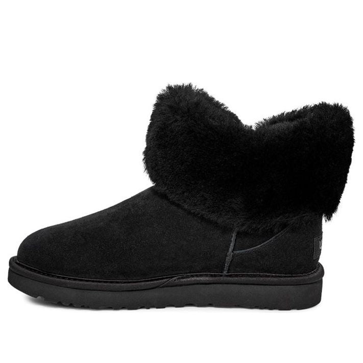 (WMNS) UGG Cinched Fur Mini Snow Boots Black 1106909-BLK